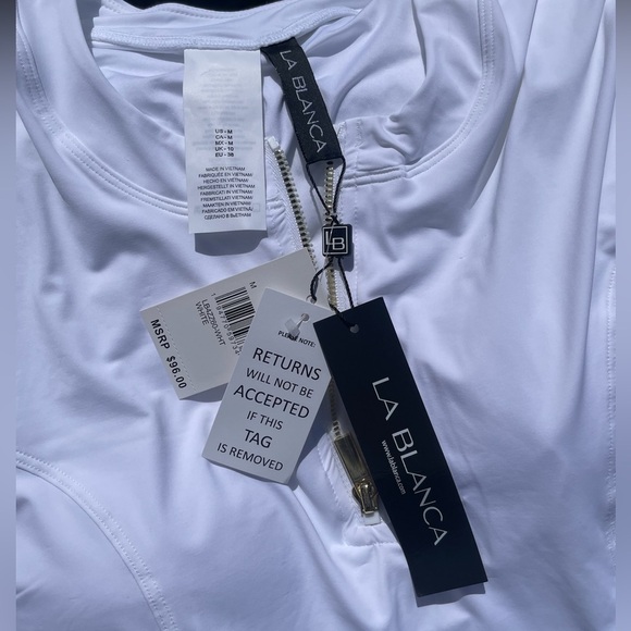 NWT La Blance "Island Goddess" half-zip rash-guard - size M - Picture 4 of 4